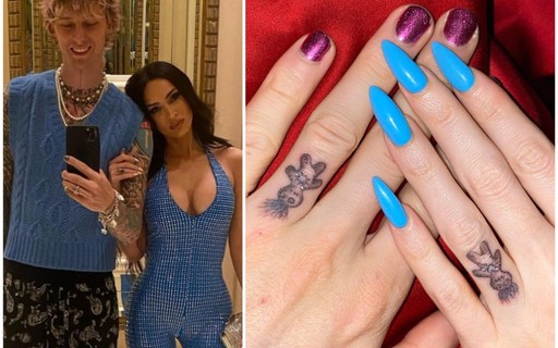Megan Fox e Machine Gun Kelly mostram tatuagens de compromisso que fizeram juntos