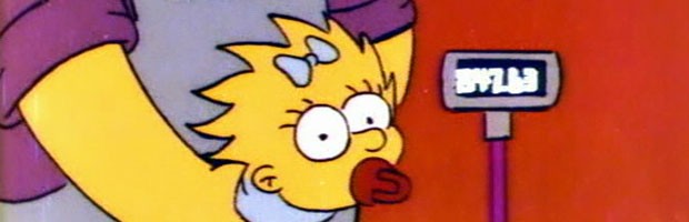 Maggie Simpson e seu 'preço original' na abertura de 'Os Simpsons': US$ 847,63 era o custo anual estimadado para se criar um bebê nos EUA  em 1989 (Foto: Divulgação)