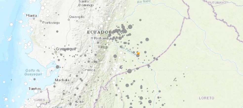 Tremor foi sentido em Porto Velho nesta sexta-feira — Foto: Reprodução/USGS