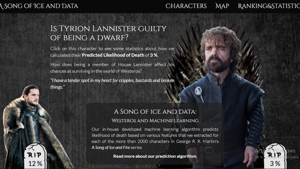 Programa analisa probabilidade de morte de personagens de Game of Thrones (Foto: Reprodução)