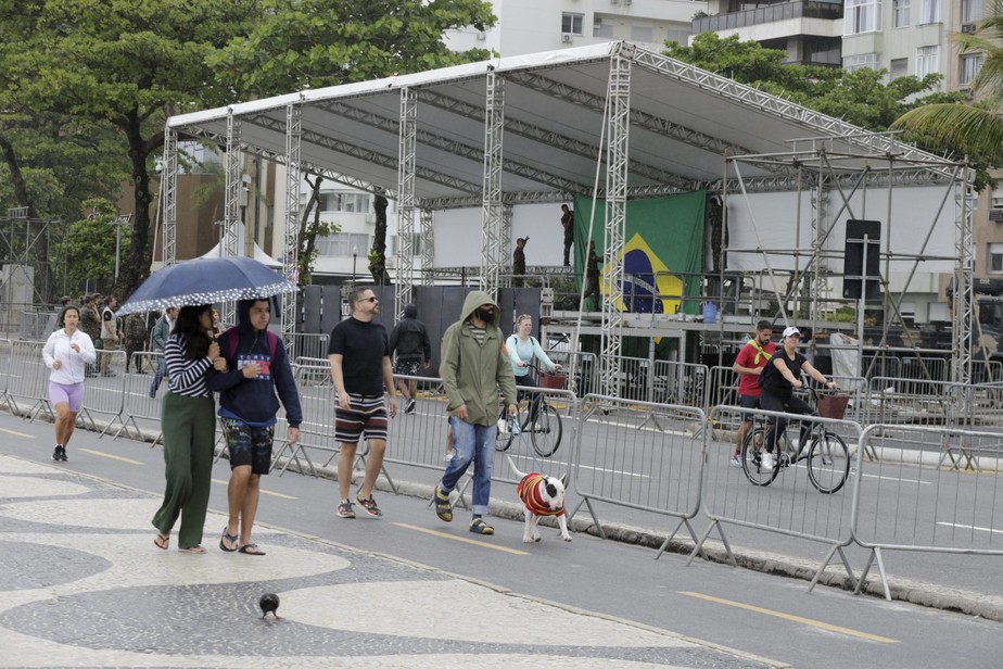 Preparativos para o desfile de 7 de setembro em Copacabana