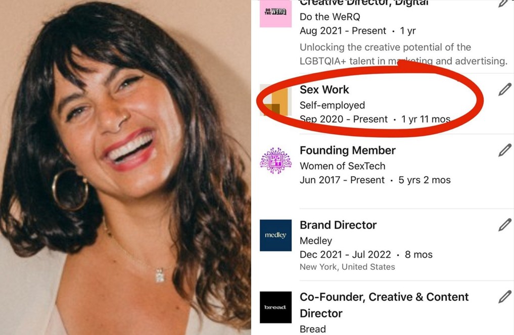 Arielle Egozi viralizou após listar "trabalho sexual" como experiência profissional no Linkedin (Foto: Reprodução/ Instagram)