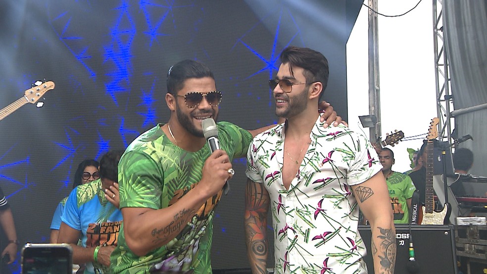 De férias, paraibano fez uma festa de confraternização, na Paraíba, com os cantores Gusttavo Lima, Xand Avião e Wesley Safadão  (Foto: Reprodução / TV Cabo Branco)
