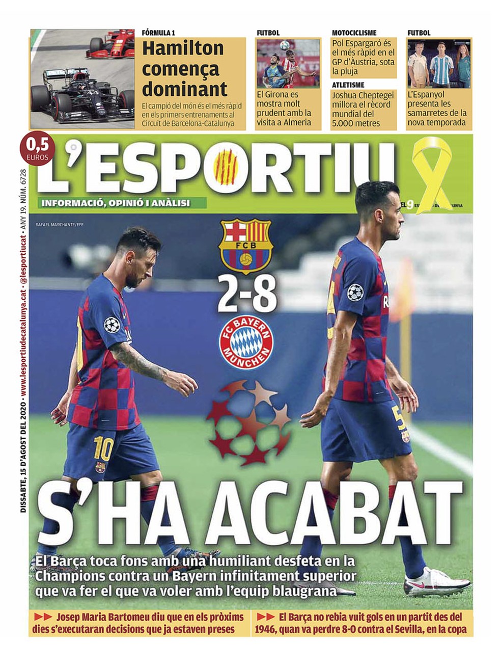O L'Esportiu, jornal de esportes escrito em catalão: 