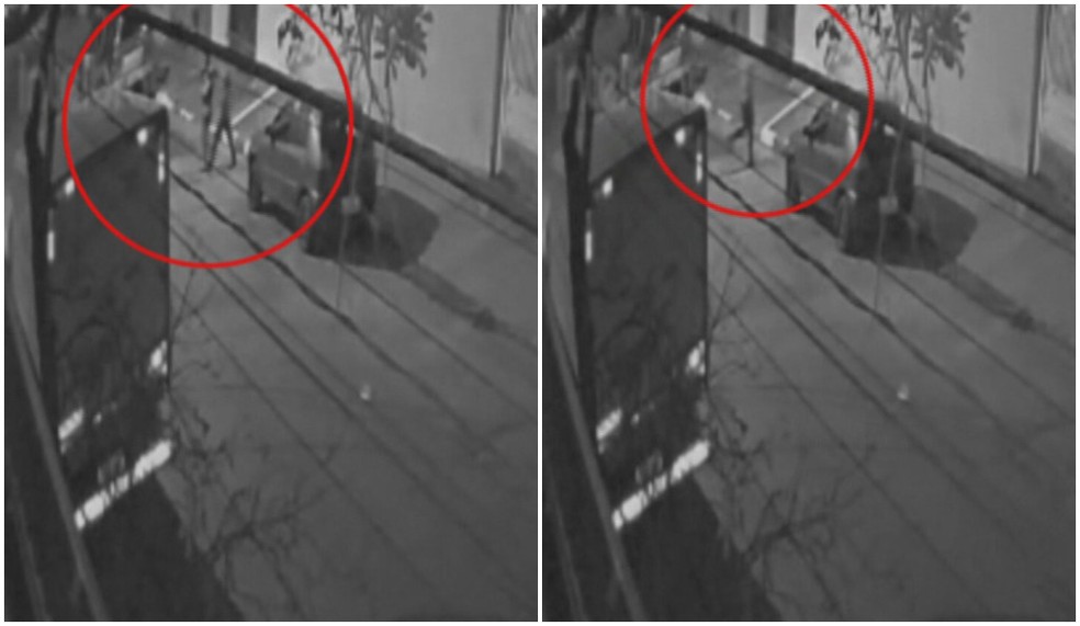 Imagens de c&acirc;mera de seguran&ccedil;a registraram homem levando a jovem para um beco, onde ela foi encontrada morta &mdash; Foto: Reprodu&ccedil;&atilde;o