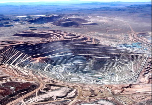 Escondida é a maior mina de cobre, situada no deserto do Atacama: maior mina de cobre em termos de reserva de minério (Foto: Divulgação)