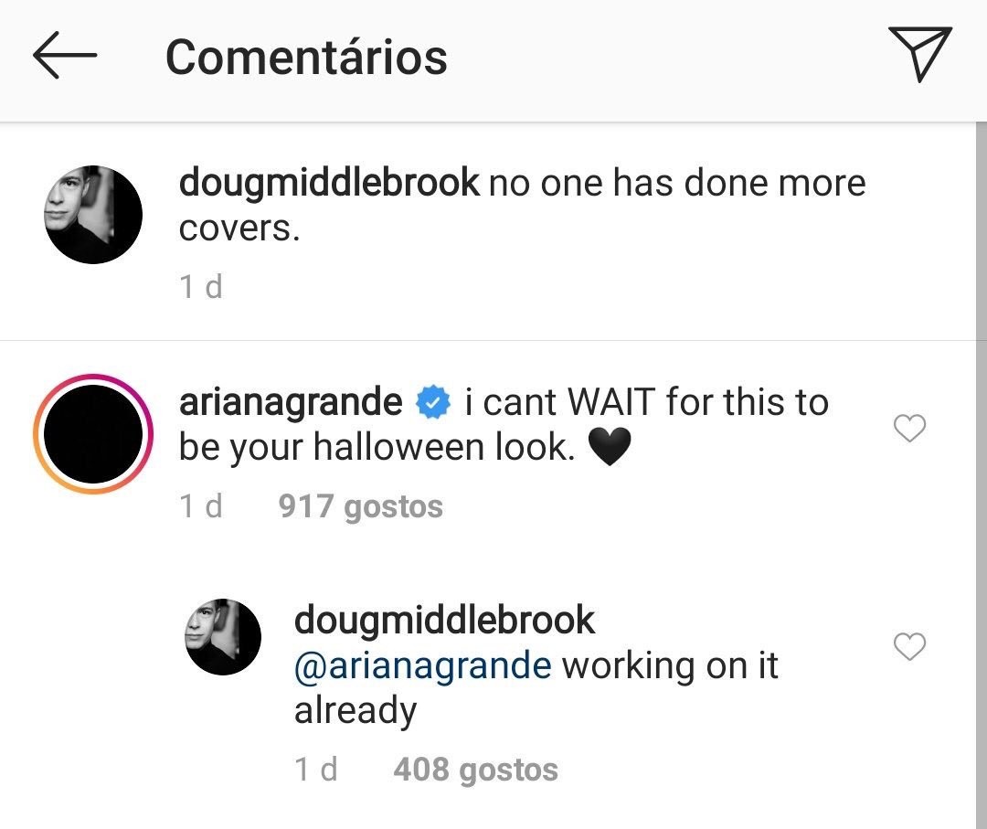 Ariana Grande responde a Doug Middlebrook (Foto: Reprodução / Instagram)