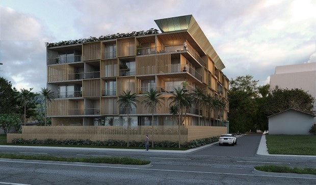 Edifício em Ubatuba tem projeto marcado pela presença do bambu (Foto: Divulgação)