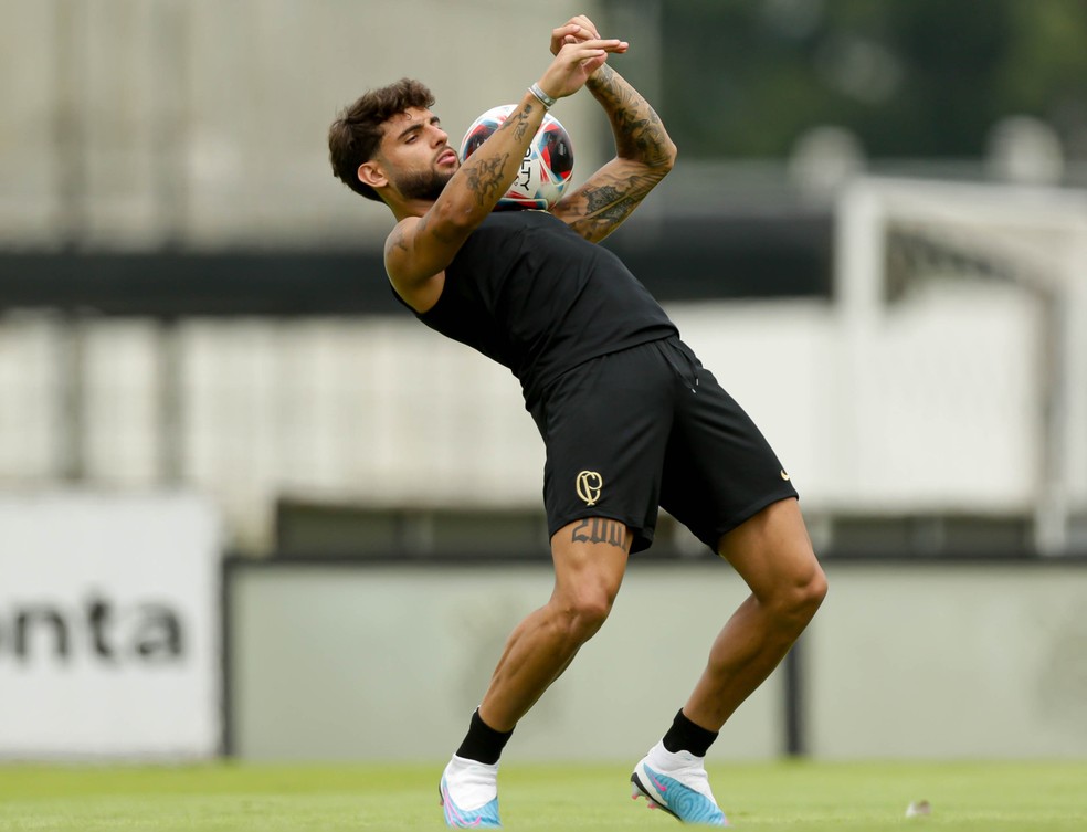 Yuri Alberto em treino do Corinthians — Foto: Rodrigo Coca/Agência Corinthians