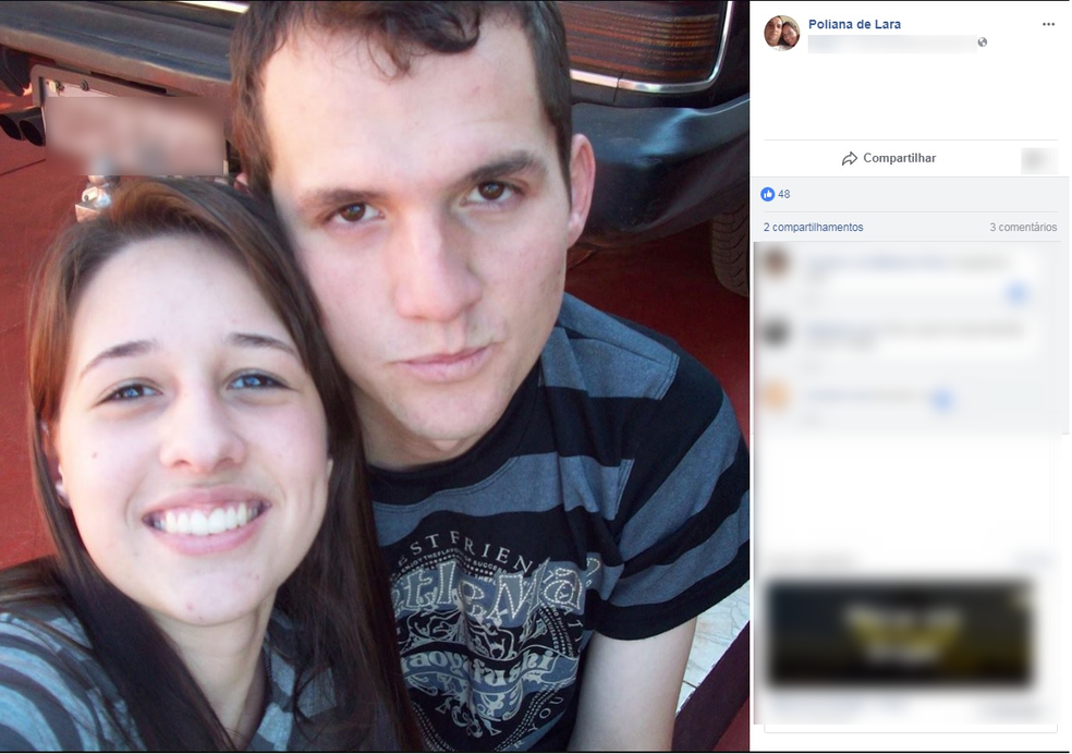 Poliana Lara, de 24 anos, e o marido dela, Lucas Buffon, de 29, morreram em acidente (Foto: Facebook/ Reprodução)