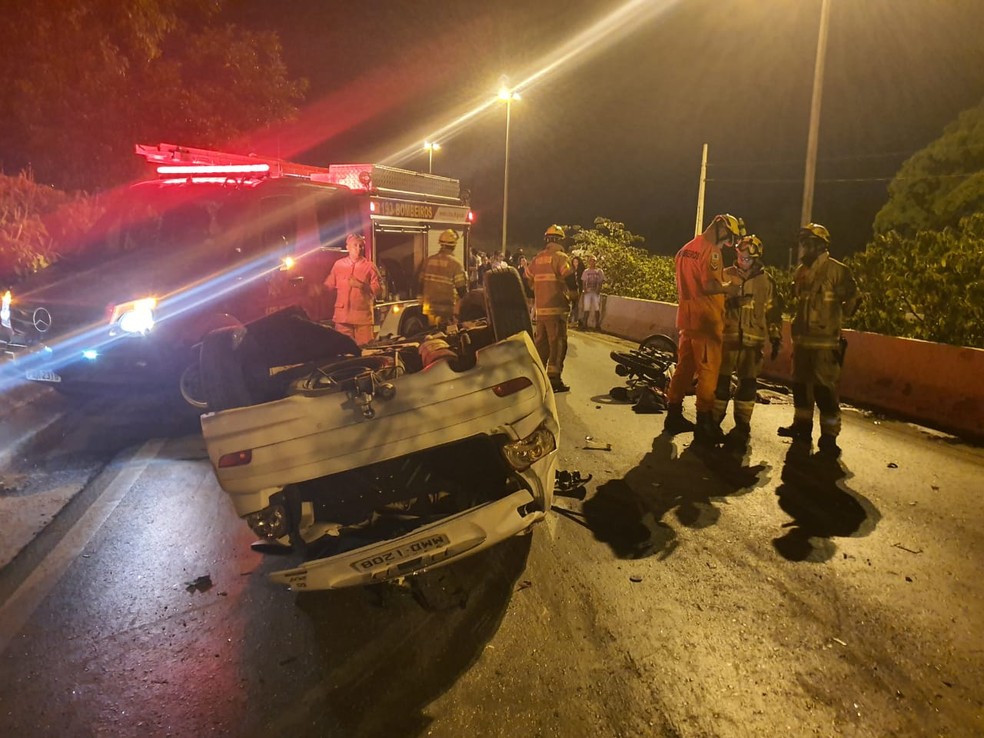 Agenor morreu após perder o controle do carro e capotar — Foto: CBMDF/Divulgação