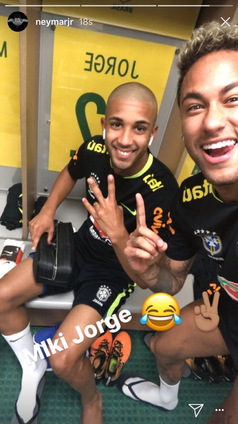 Neymar raspou o cabelo de Jorge (Foto: Reprodução Instagram)
