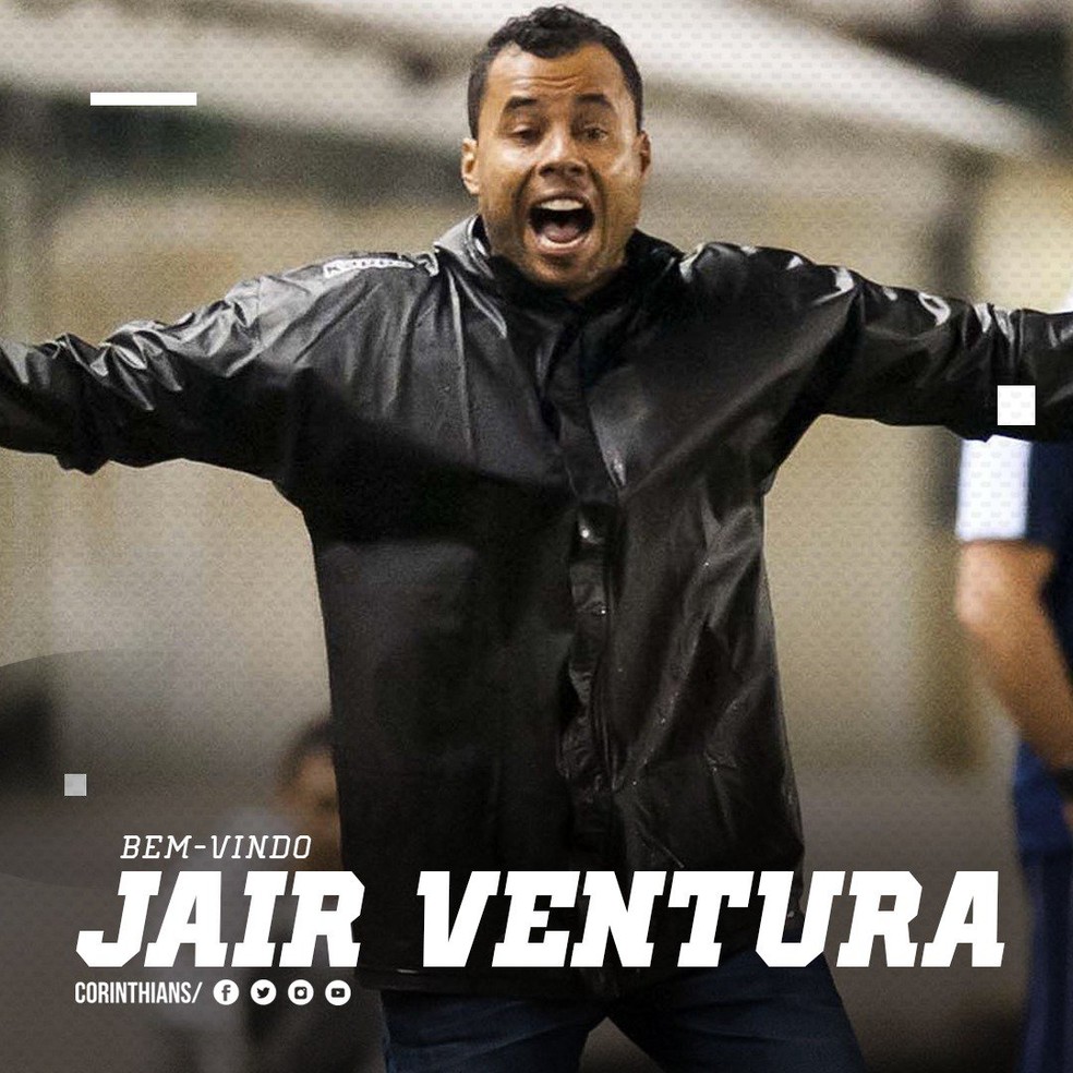 Jair Ventura é anunciado pelo Corinthians nas redes sociais (Foto: Reprodução/Twitter)