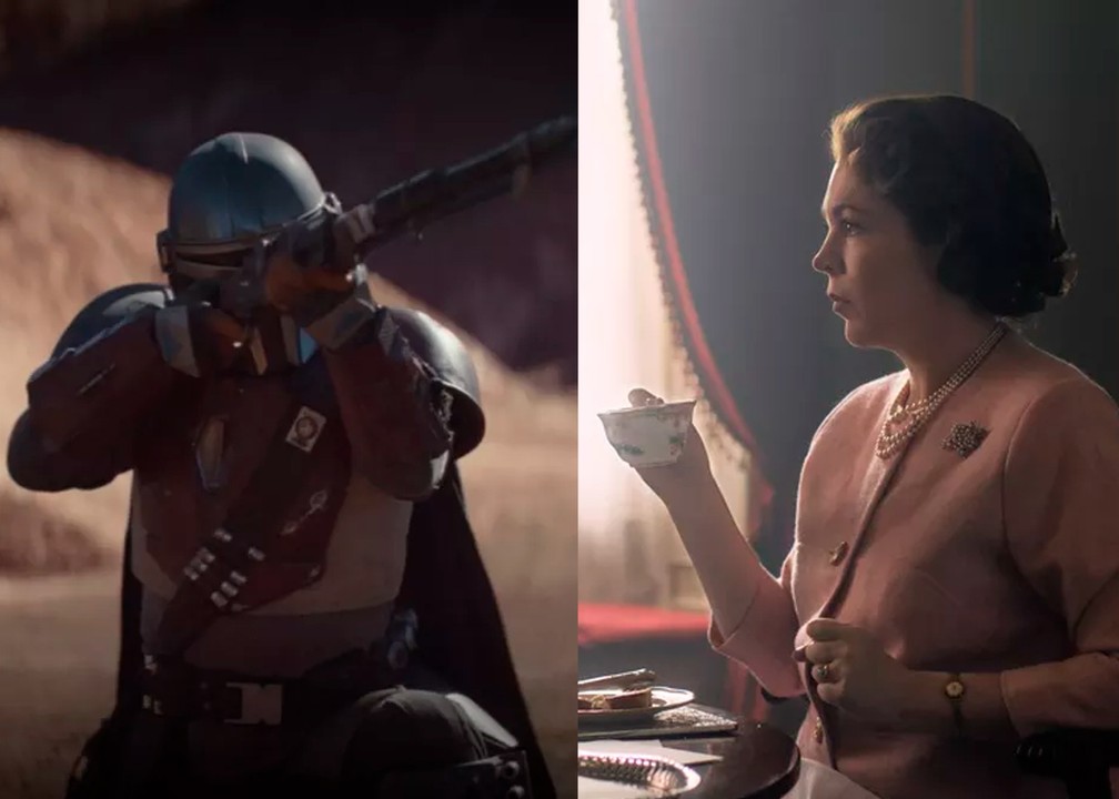 'The Mandalorian' e 'The Crown' — Foto: Divulgação