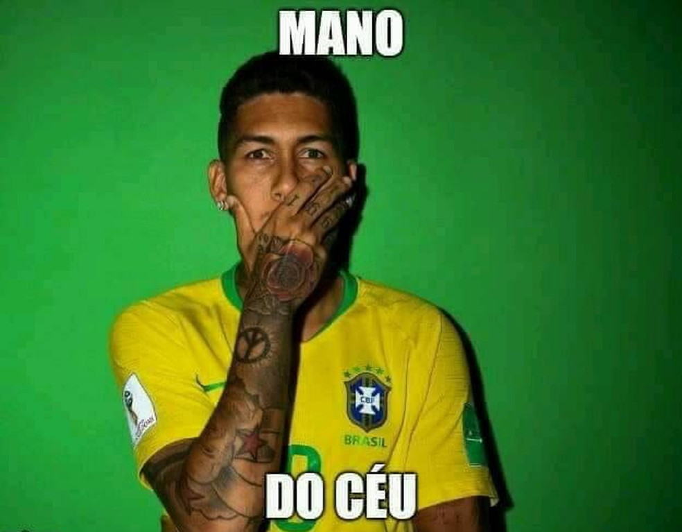 Fotos dos jogadores brasileiros viram memes (Foto: Reprodução)