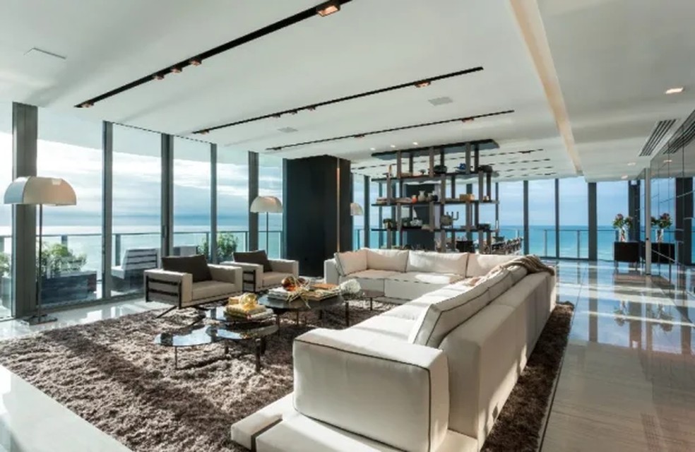 O apartamento no Porsche Design Tower tamb&eacute;m possui vista privilegiada para o mar &mdash; Foto: Divulga&ccedil;&atilde;o