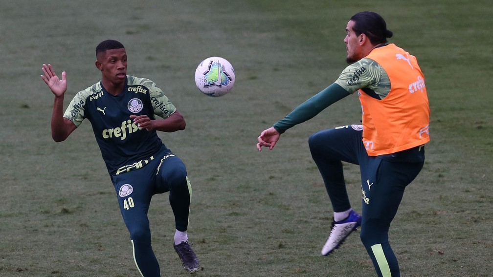 Danilo e Gustavo Gómez voltam ao time do Palmeiras contra o Libertad — Foto: Cesar Greco / Ag. Palmeiras