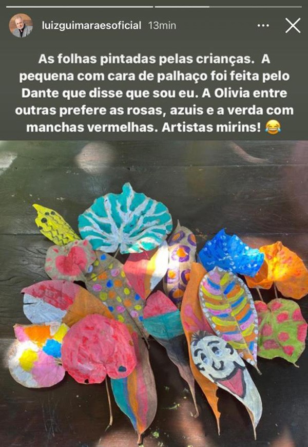 Luiz Fernando Guimarães derrete-se por arte feita pelos filhos (Foto: Reprodução/Instagram)