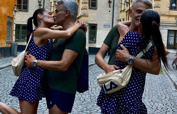 Tarcísio Filho surge em fotos românticas com a mulher durante viagem a Suécia (Foto: reprodução/ Instagram)