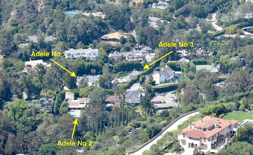 As três propriedades que Adele já havia comprado nos EUA (Foto: divulgação)