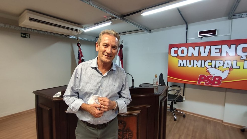 Ed Thomas, candidato a prefeito pelo PSB — Foto: David de Tarso/TV Fronteira