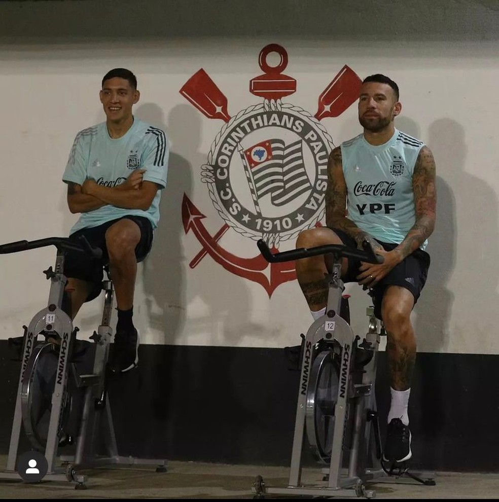Jogadores da Argentina em treino no Corinthians na última sexta — Foto: Divulgação/AFA