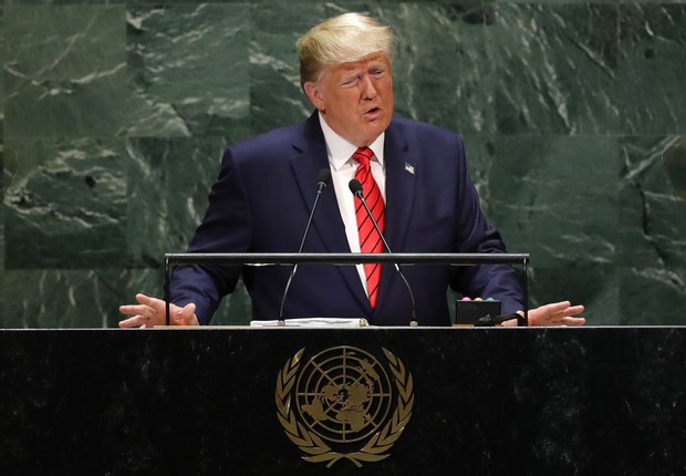 O presidente dos Estados Unidos, Donald Trump, durante a Assembleia das Nações Unidas, em Nova York (Foto: Reuters)