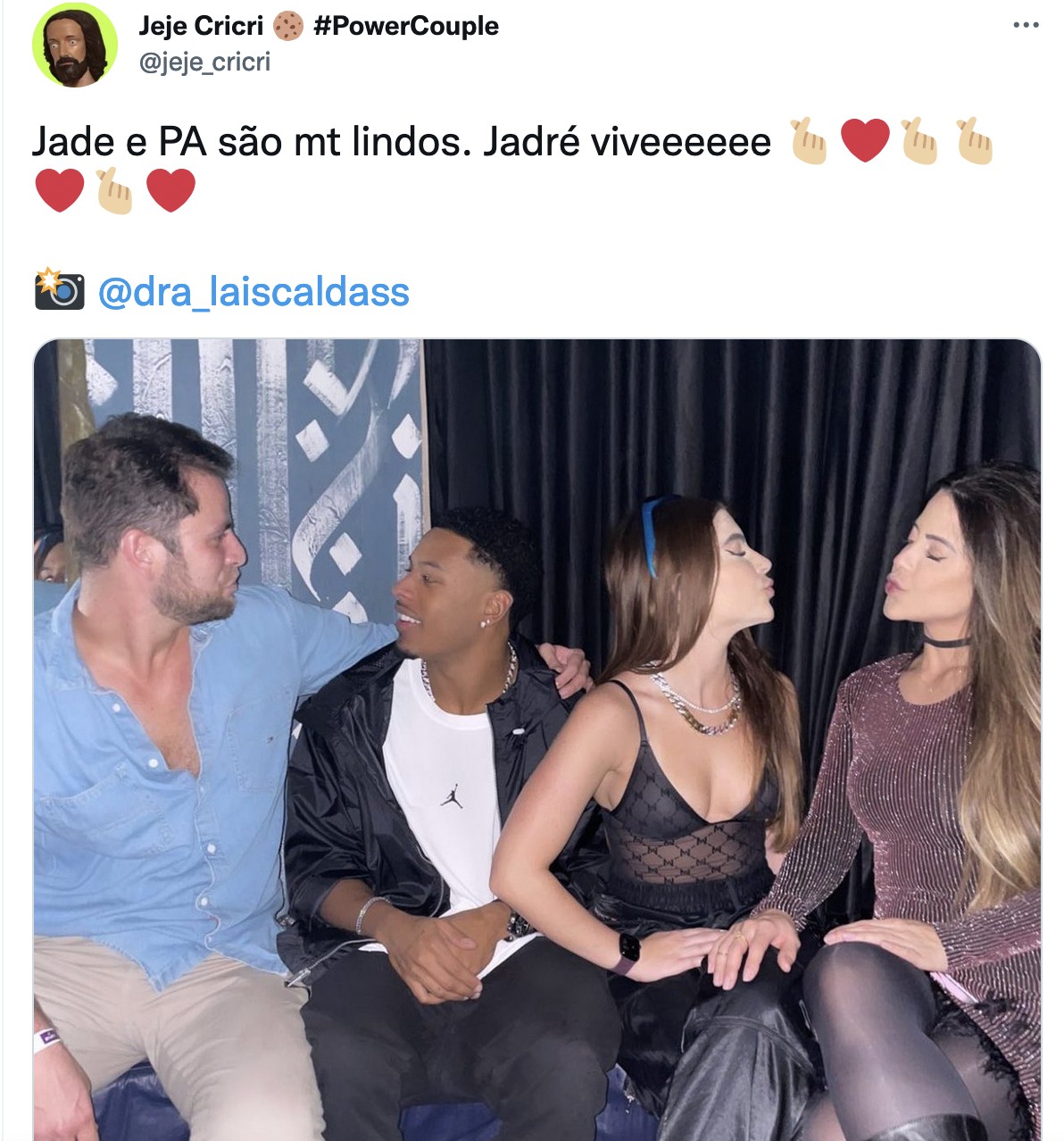Fãs se alvoroçam com encontro de Jade Picon e PA (Foto: Reprodução / Twitter)