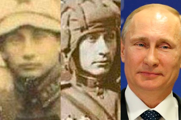 Fotos que seriam de Vladimir Putin tiradas ao longo de um século (Foto: reprodução e Getty)