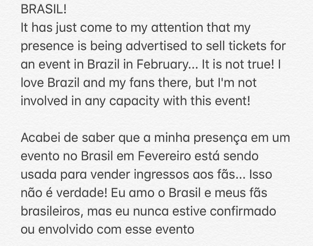 Ian Somerhalder faz post em português para alertar fãs brasileiros sobre golpe (Foto: Reprodução/Instagram)