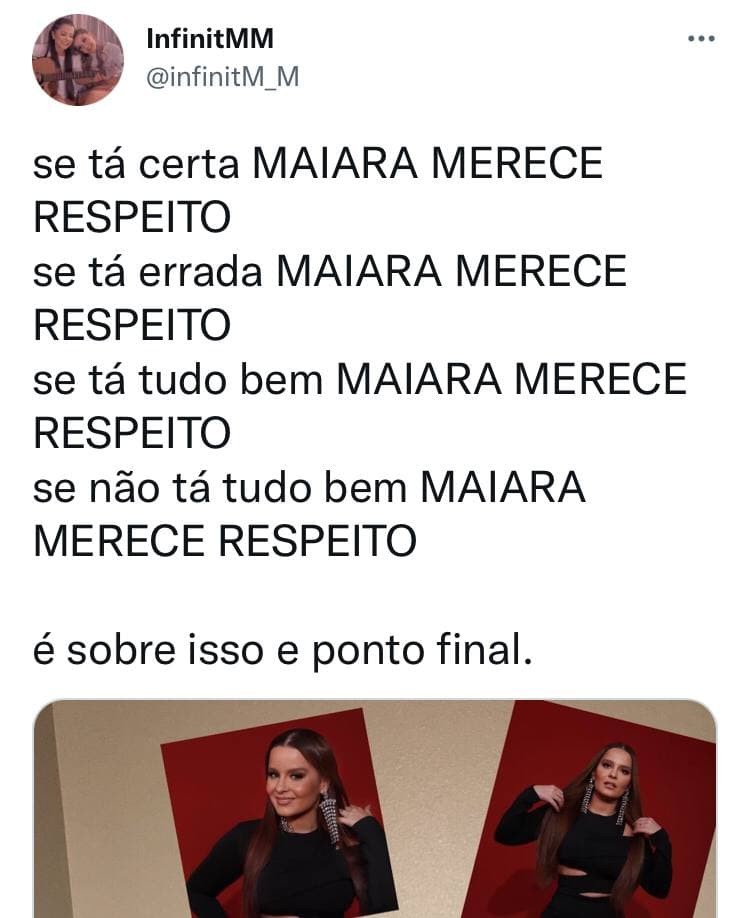 Maiara recebe apoio de fãs no Twitter  (Foto: Reprodução / Instagram)