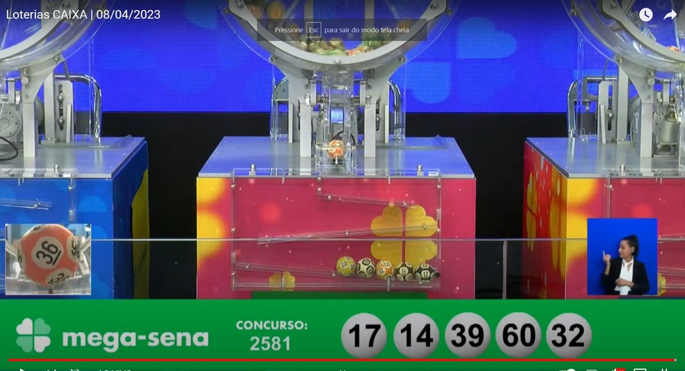Resultado da Mega-Sena 2581 — Foto: Reprodução / Caixa
