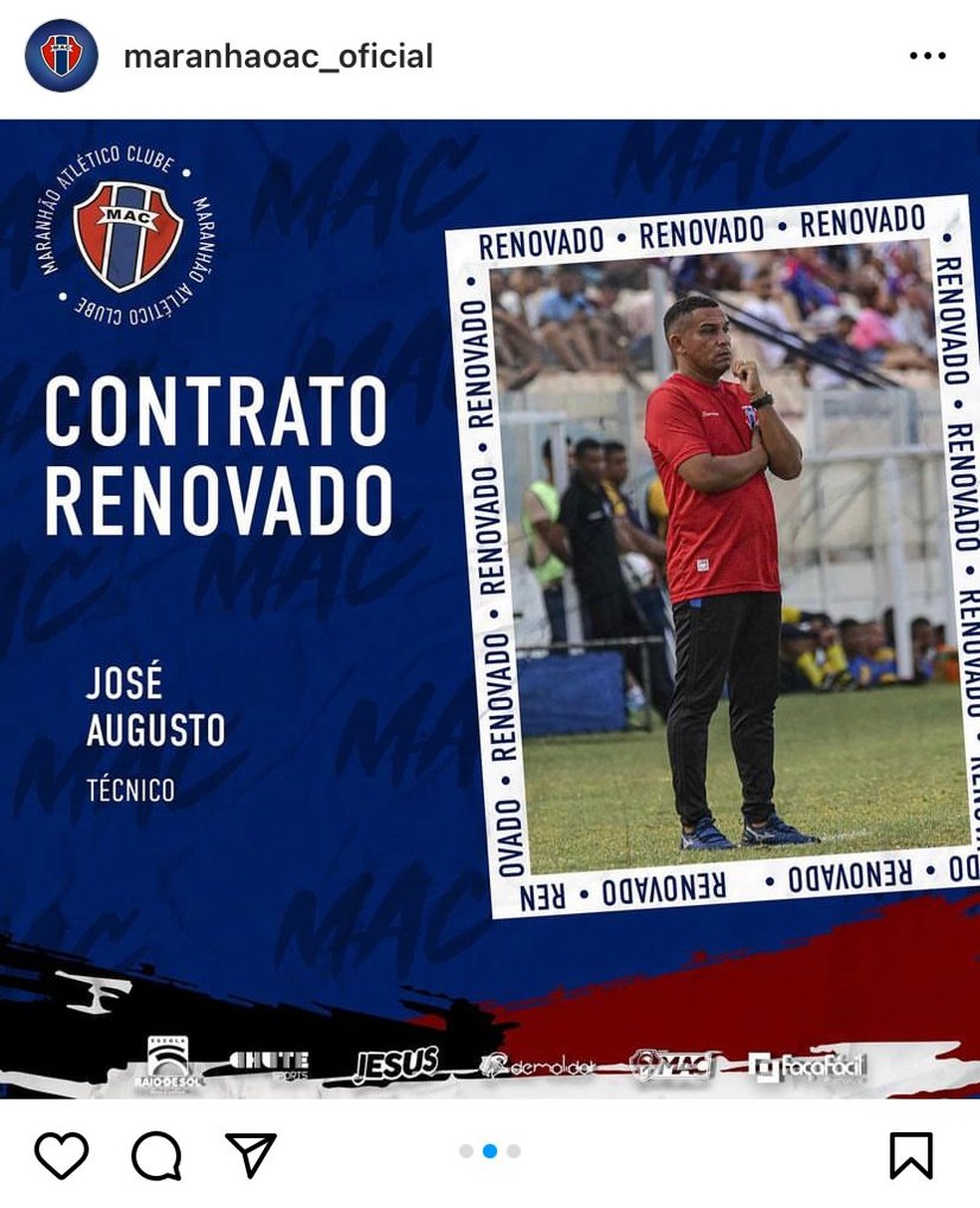 Zé Augusto renova contrato com Maranhão — Foto: Divulgação