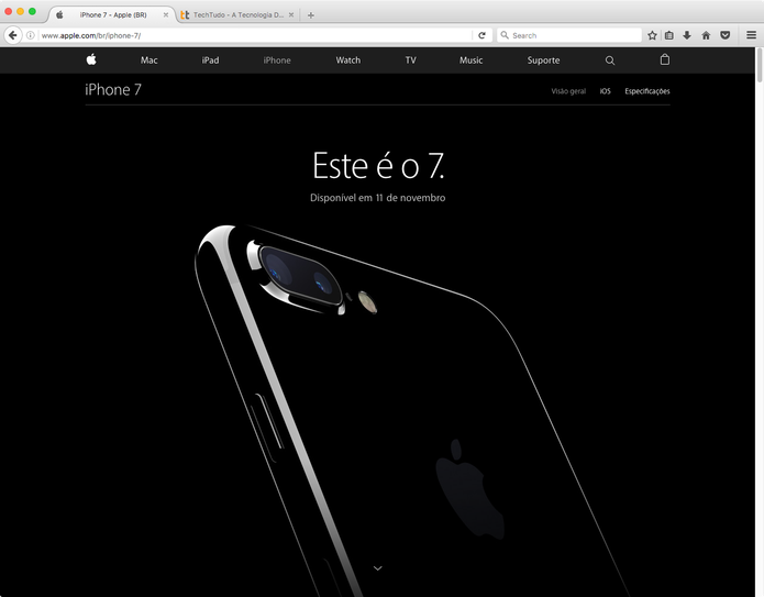 Fim do mistério: site da Apple brasileira informa a data da chegada do iPhone 7 (Foto: Reprodução/Apple)