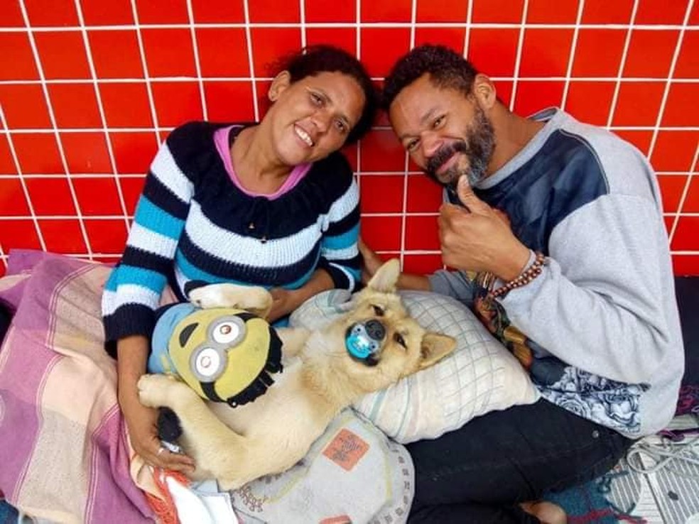 ‘Bebecão’ de moradores de rua em SP faz sucesso na web com fotos fofas — Foto: Renata Macedo de Jesus