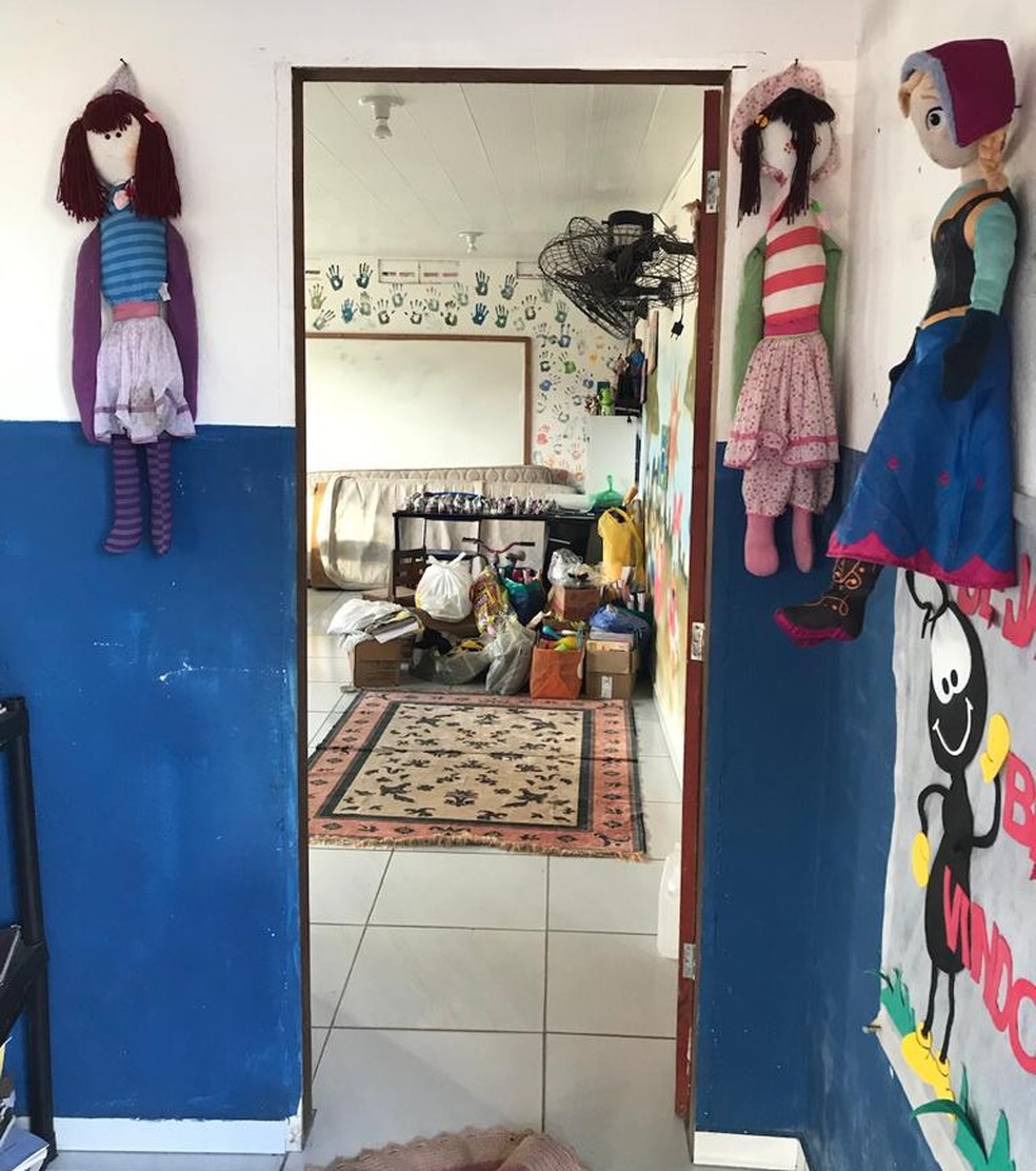 Lugar onde funciona escolinha � da pr�pria comunidade, sustentado com apoio de volunt�rios � Foto: Arquivo Pessoal / Igor Eliar