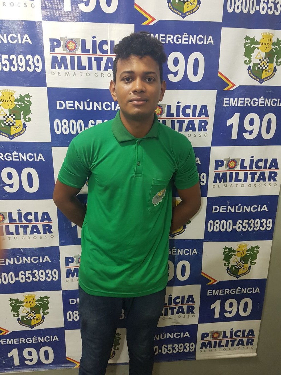 O marido dela, Marcelo Rodrigues dos Santos, de 22 anos, foi preso e negou o crime (Foto: Polícia Militar de MT)