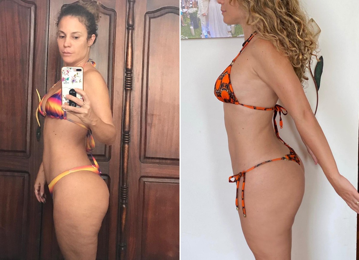Maíra Charken antes e depois de eliminar 5 quilos (Foto: Acervo pessoal)