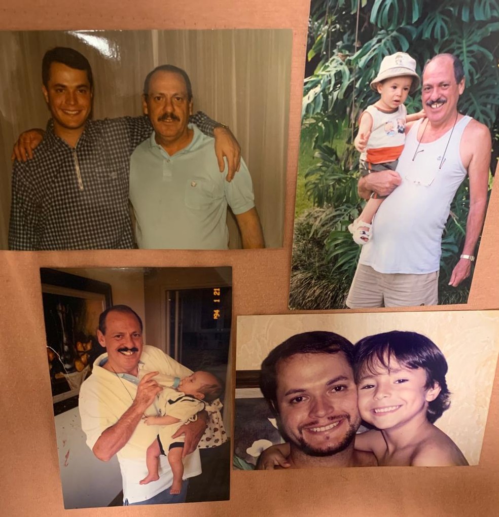 Vinicius Zanocelo, ainda criança, com o pai e o avô — Foto: Arquivo pessoal