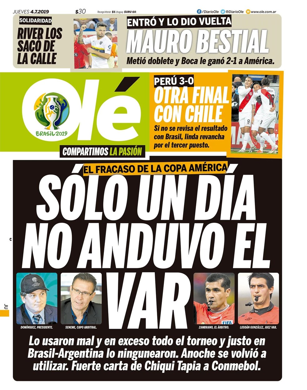 Imprensa Argentina Mantem Bronca Com O Var Apos Uso Em Chile X Peru Copa America Ge
