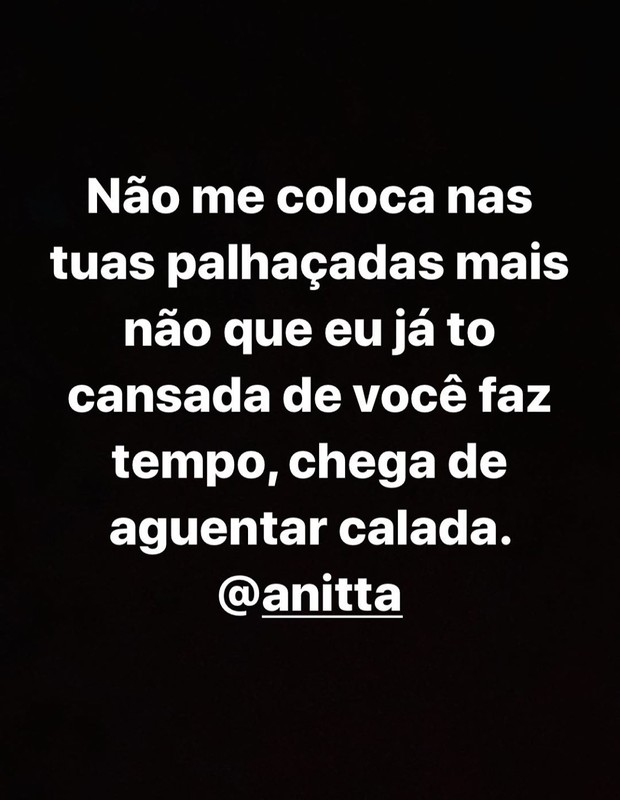 Publicação de Ludmilla sobre Anitta (Foto: Reprodução/Instagram)