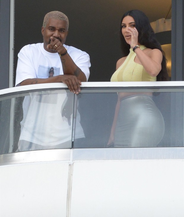Kim Kardashian e Kanye West (Foto: BackGrid)