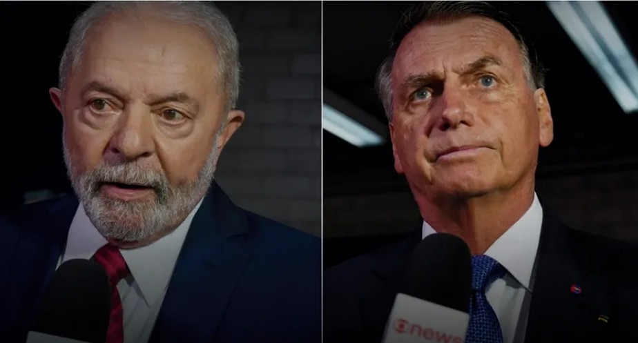 Lula (esq.) e Bolsonaro em entrevistas antes do debate da TV Globo, em 28 de outubro