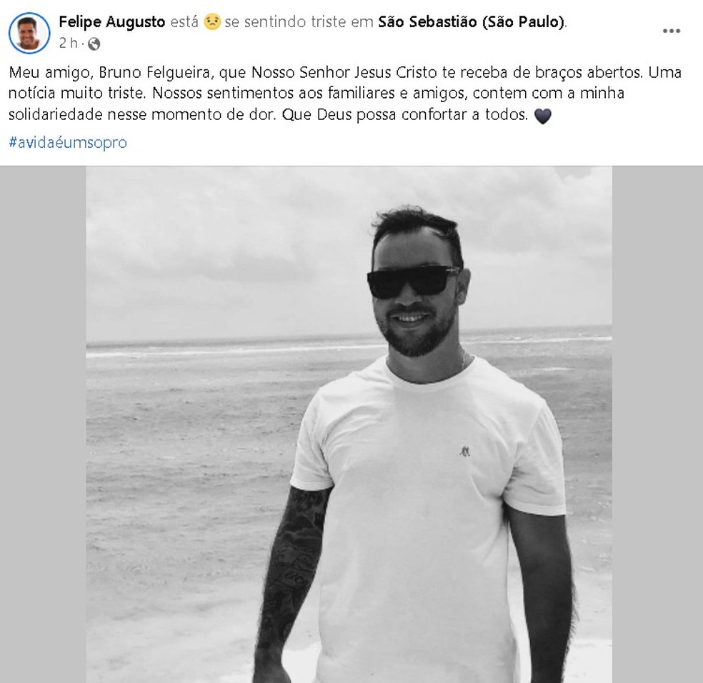 Prefeito de São Sebastião lamentou morte de motociclista — Foto: Facebook/Reprodução