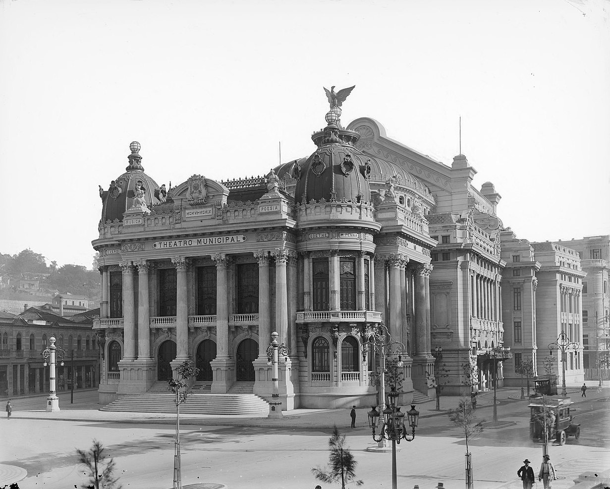 Teatro Municipal de São Paulo no início do século XX, quando recebeu a Semana de 22 (Foto: Domínio Público / WikimediaCommons / CreativeCommons)
