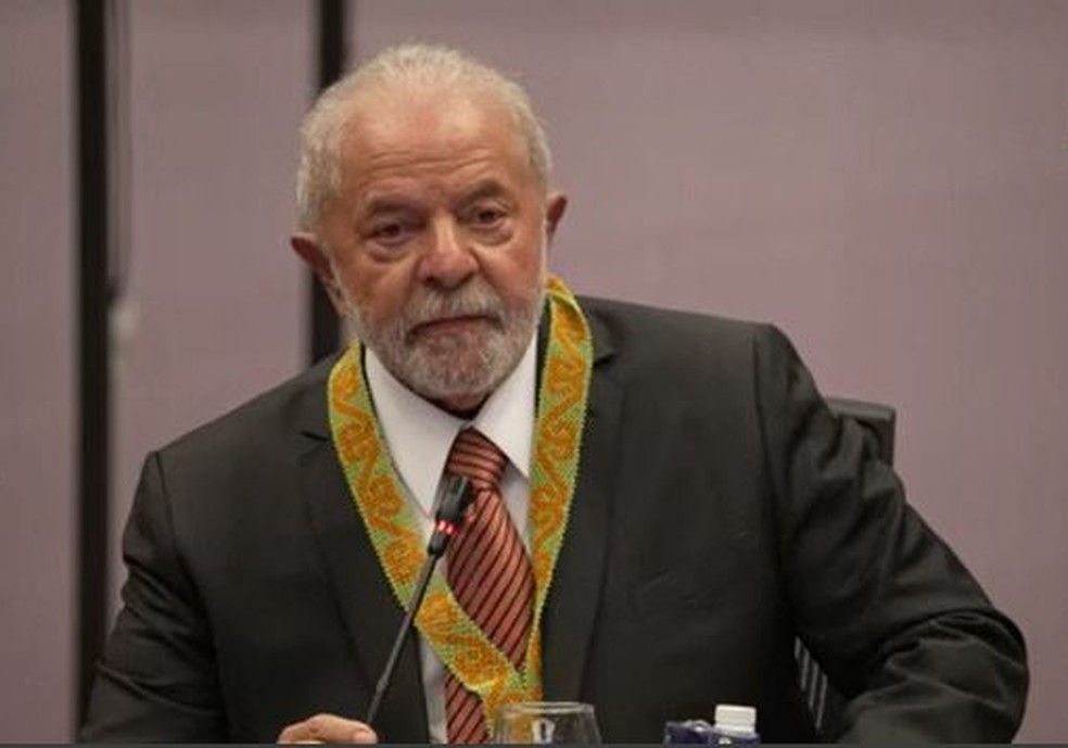 Lula fala durante reunião com povos indígenas. — Foto: Reprodução