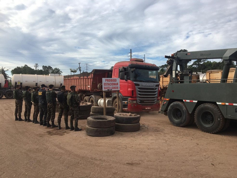 Operação Verde Brasil II apreende caminhão com carga ilegal de manganês no Pará. — Foto: Reprodução / Operação Verde Brasil II