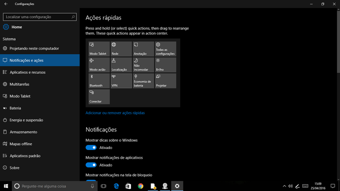 Windows 10 ganhou nova interface nas configurações da Build 14328 (Foto: Reprodução/Elson de Souza)