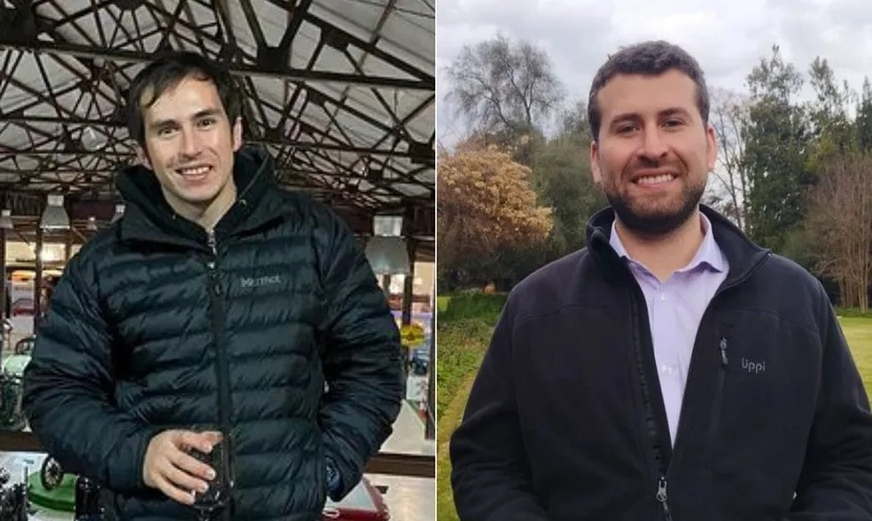 Os chilenos Ronald e Andr&eacute;s estavam no segundo dia de viagem pelo Rio, quando foram jogados em mirante no bairro de Santa Teresa. &mdash; Foto: Reprodu&ccedil;&atilde;o