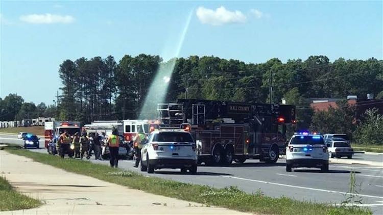 Local de acidente com três mortos em estada americana